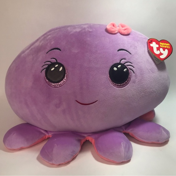 Ty Purple Plush Stuffed Animal Octavia Octopus Squishy Beanie 10" - Picture 3 of 12